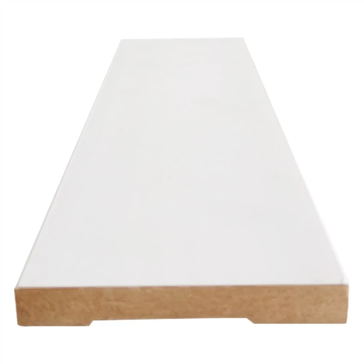 Ċina abjad ipprajmata Mdf Baseboard